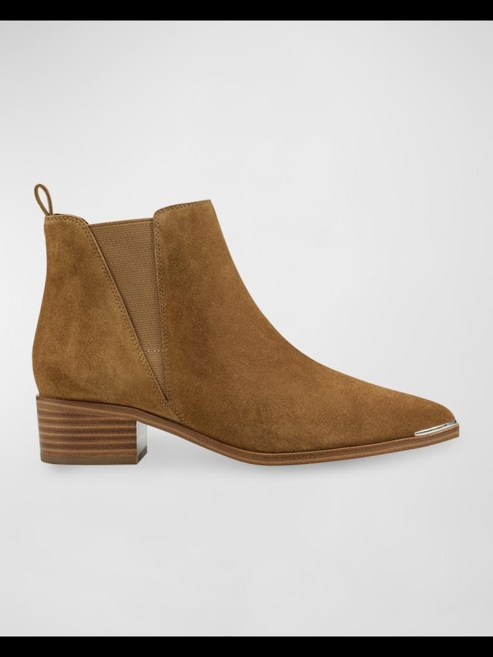Marc Fisher Suede Chelsea Ankle Boot in Camel
